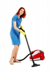 cleaning the house